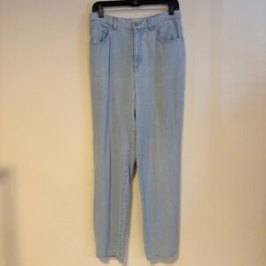 Womens Jones Wear Soft Straight Leg Denim Jeans Light Wash Blue Size 10